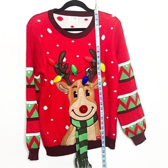 🍋 Joyin • Unisex Light-Up Reindeer Ugly Christmas Sweater – Size M - Picture 6 of 6
